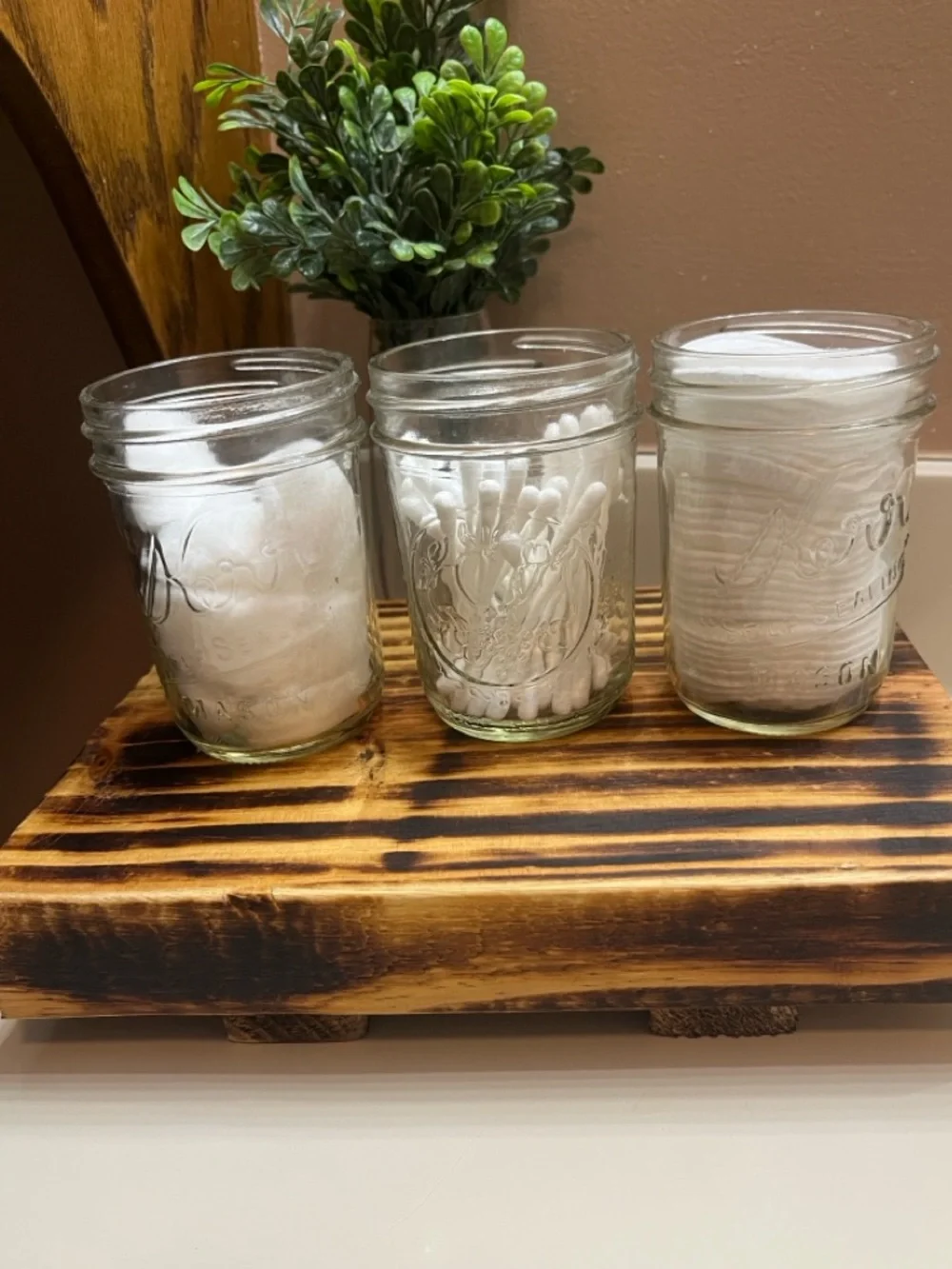 Rustic Bath Counter Riser, Wooden Pedestal Tray, Kitchen Trivet, Handmade